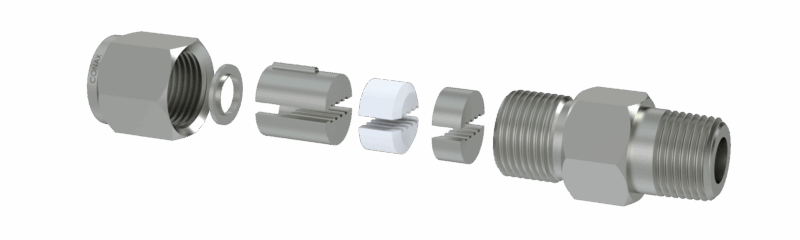 SPGA/DSPGA multi-hole split compression seal fitting