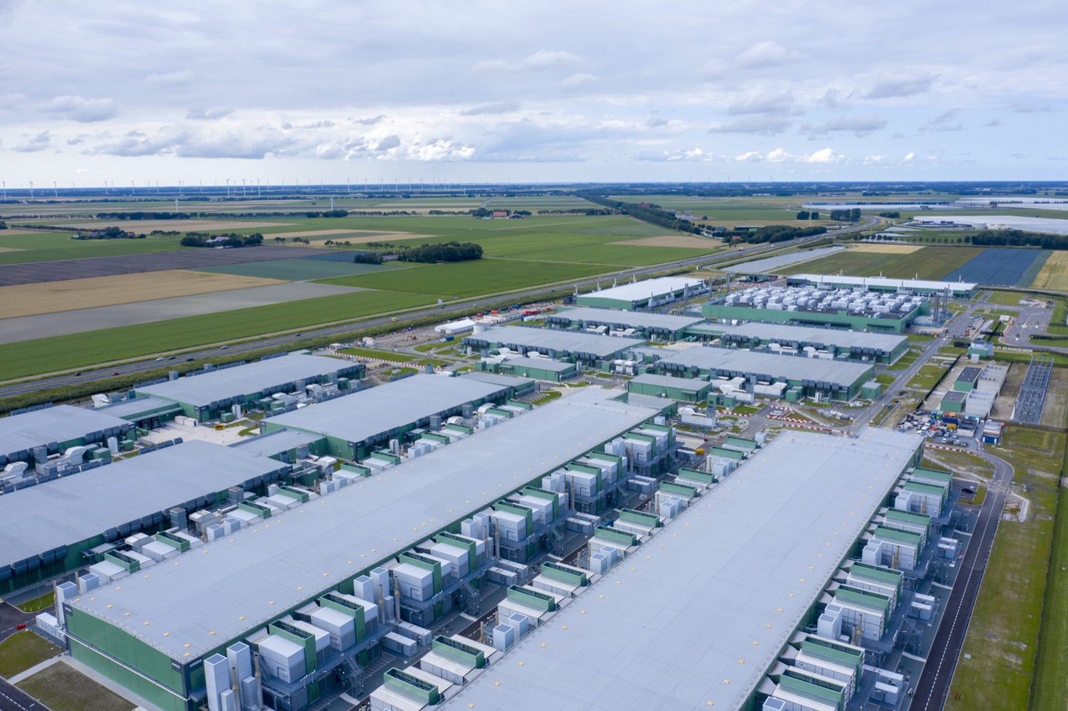 Drone view of Microsoft data centre